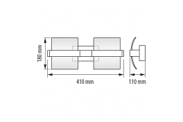 LED осв. тяло 2х5W, 4200K, IP20  за стена хром