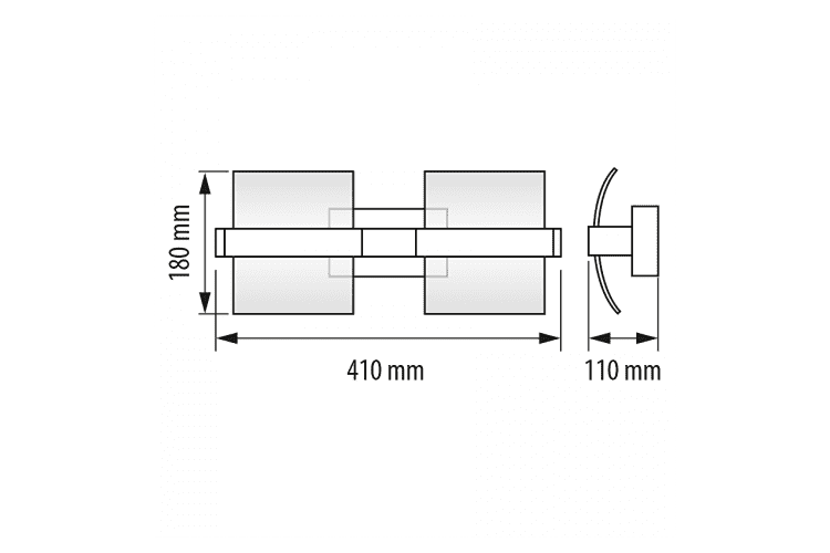 LED осв. тяло 2х5W, 4200K, IP20  за стена хром