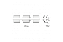 LED осв. тяло 3х5W, 4200K, IP20  за стена хром
