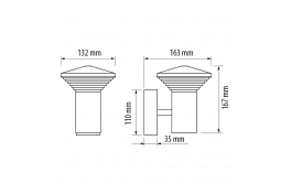 LED фасадно осв. тяло, 6W, 2700K, IP65, куб  за стена графит