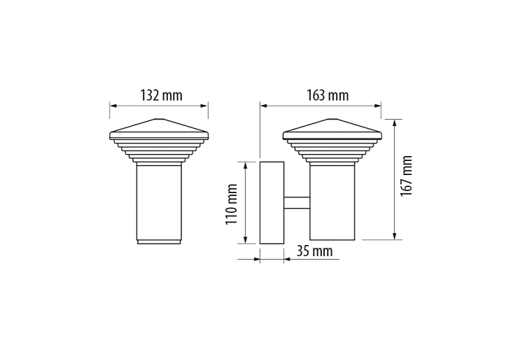 LED фасадно осв. тяло, 6W, 2700K, IP65, куб  за стена графит