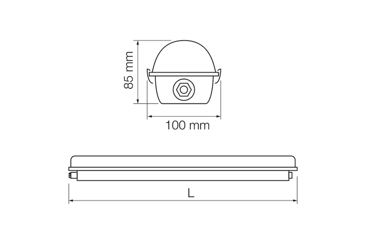 LED индустр. осв. тяло PC 1.5m без платка 220V-240V AC 54W LED индустр. осв. тяло PC 1.5m без платка 220V-240V AC 54W