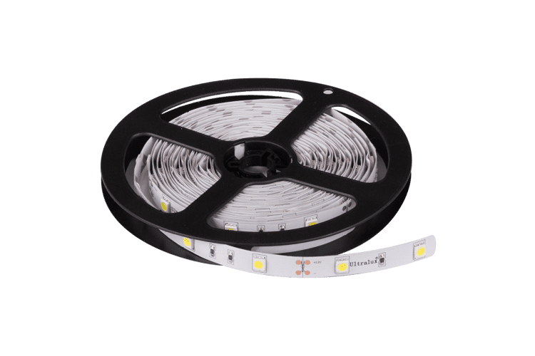 LED лента бяла 5м  12V DC 120° 7.2W/m White SMD 5050