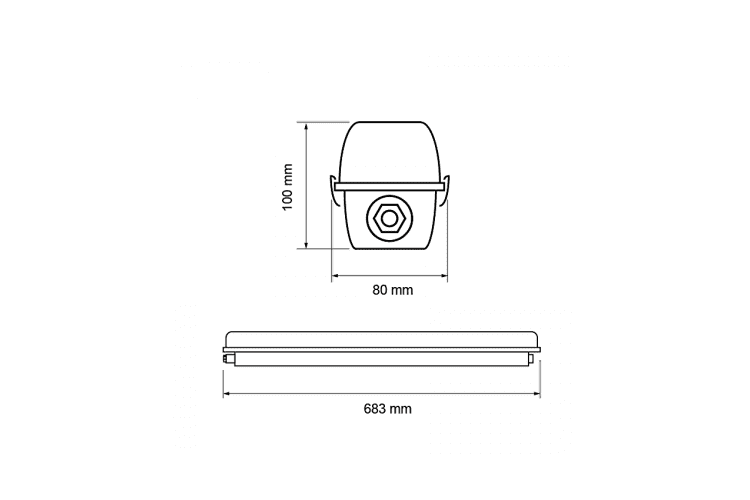 Водоустойчиво осв. тяло за LED тръби 1xТ8 0.6м G13 220V-240V AC 1x18W max Водоустойчиво осв. тяло за LED тръби 1xТ8 0.6м G13 220V-240V AC 1x18W max